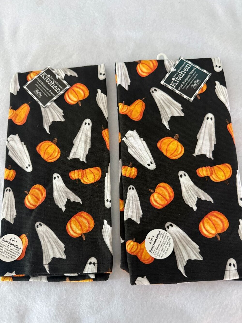 Kay Dee Halloween Ghost Kitchen Tea Towels Set of 2